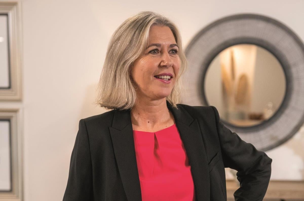 a woman in a suit