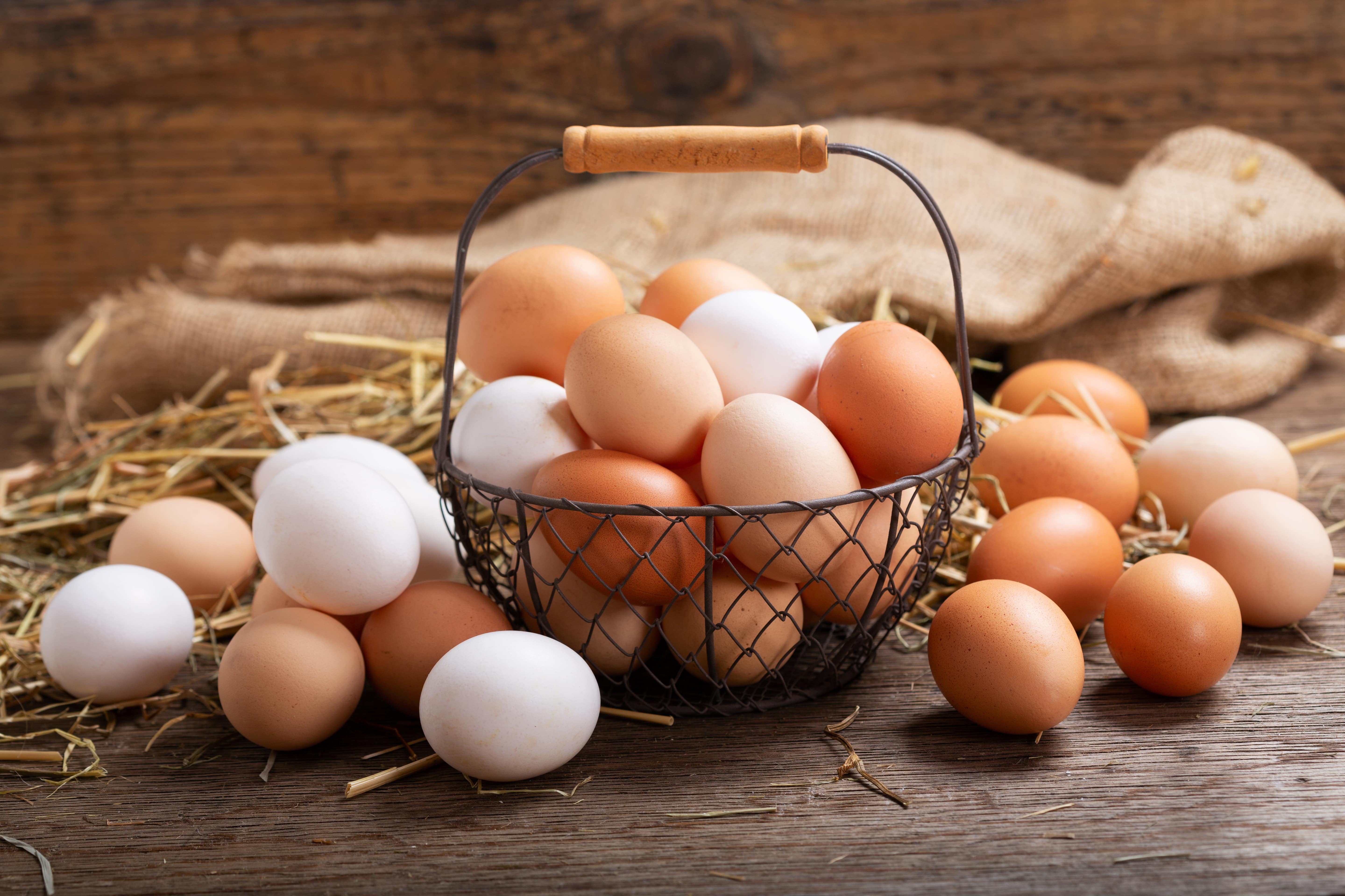 a basket of eggs