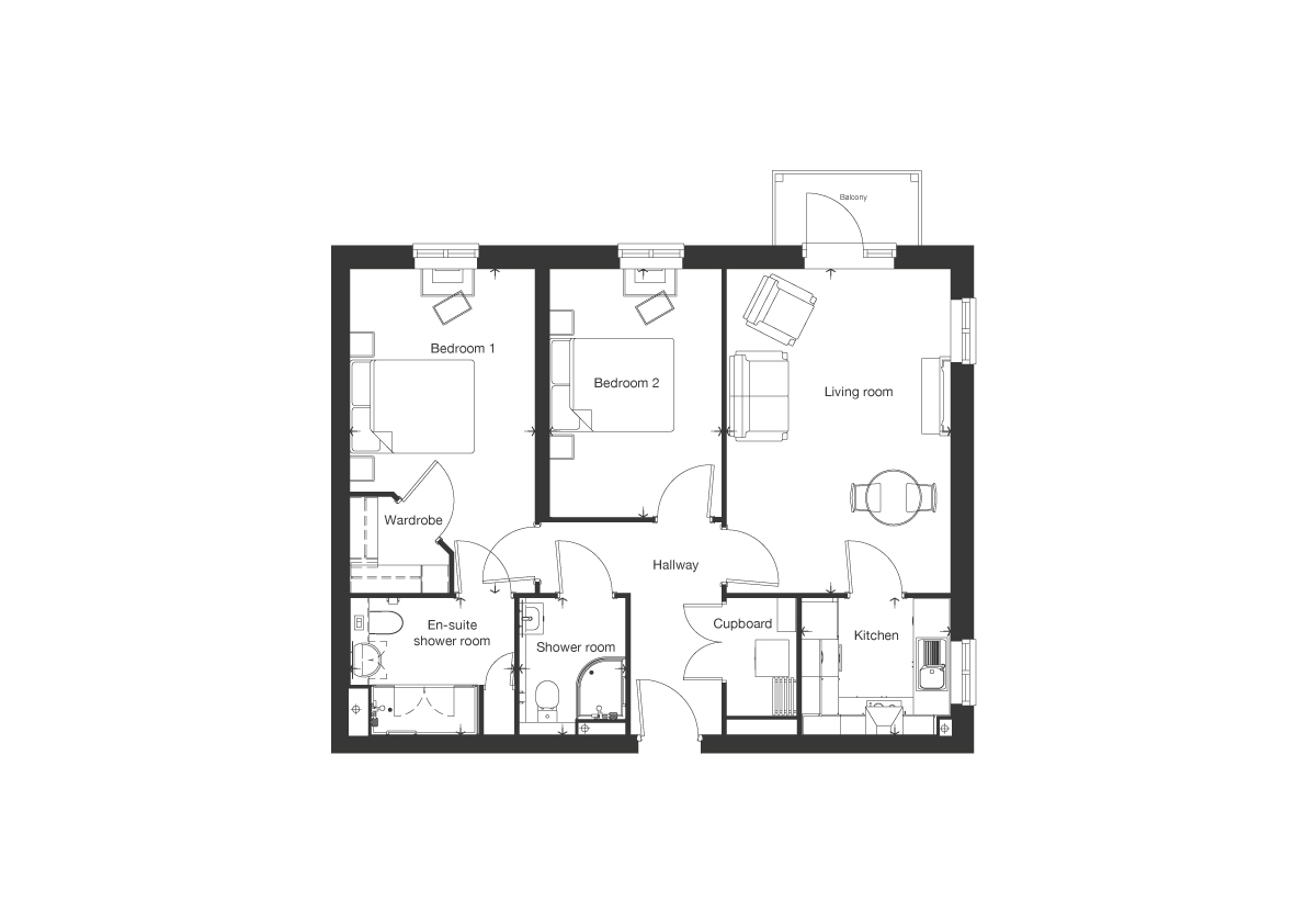 2Bed Retirement Apartment Ampthill Property 16 Clemens Place McCarthy Stone