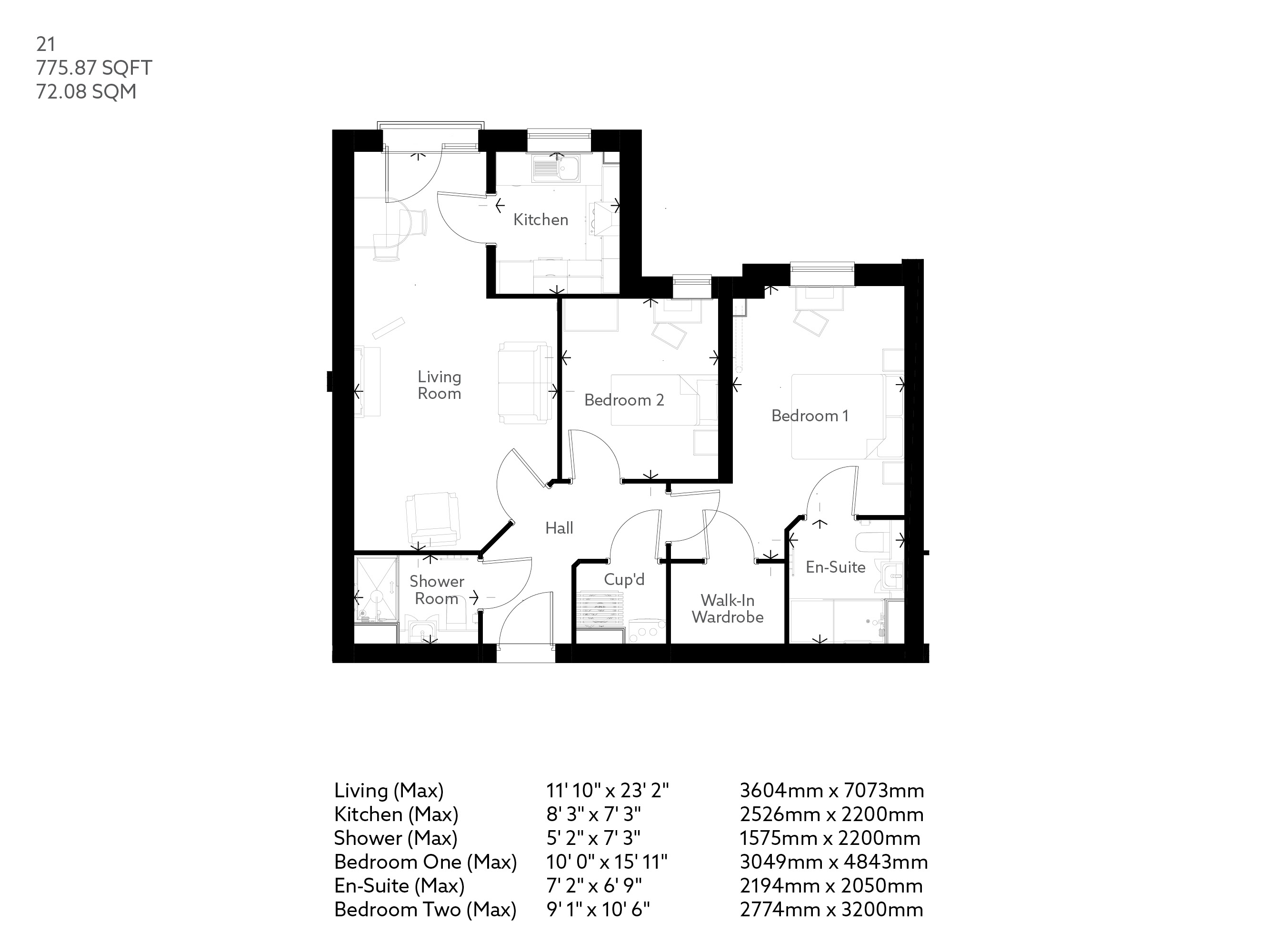 2 Bed Retirement apartment Wokingham Property 21 Oakingham Place