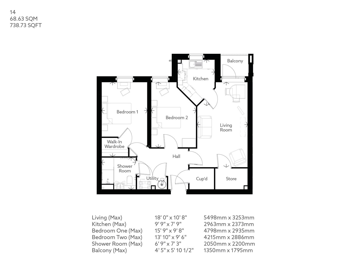 2Bed Retirement Apartment Blandford St Mary PROPERTY 14 Stour Gate