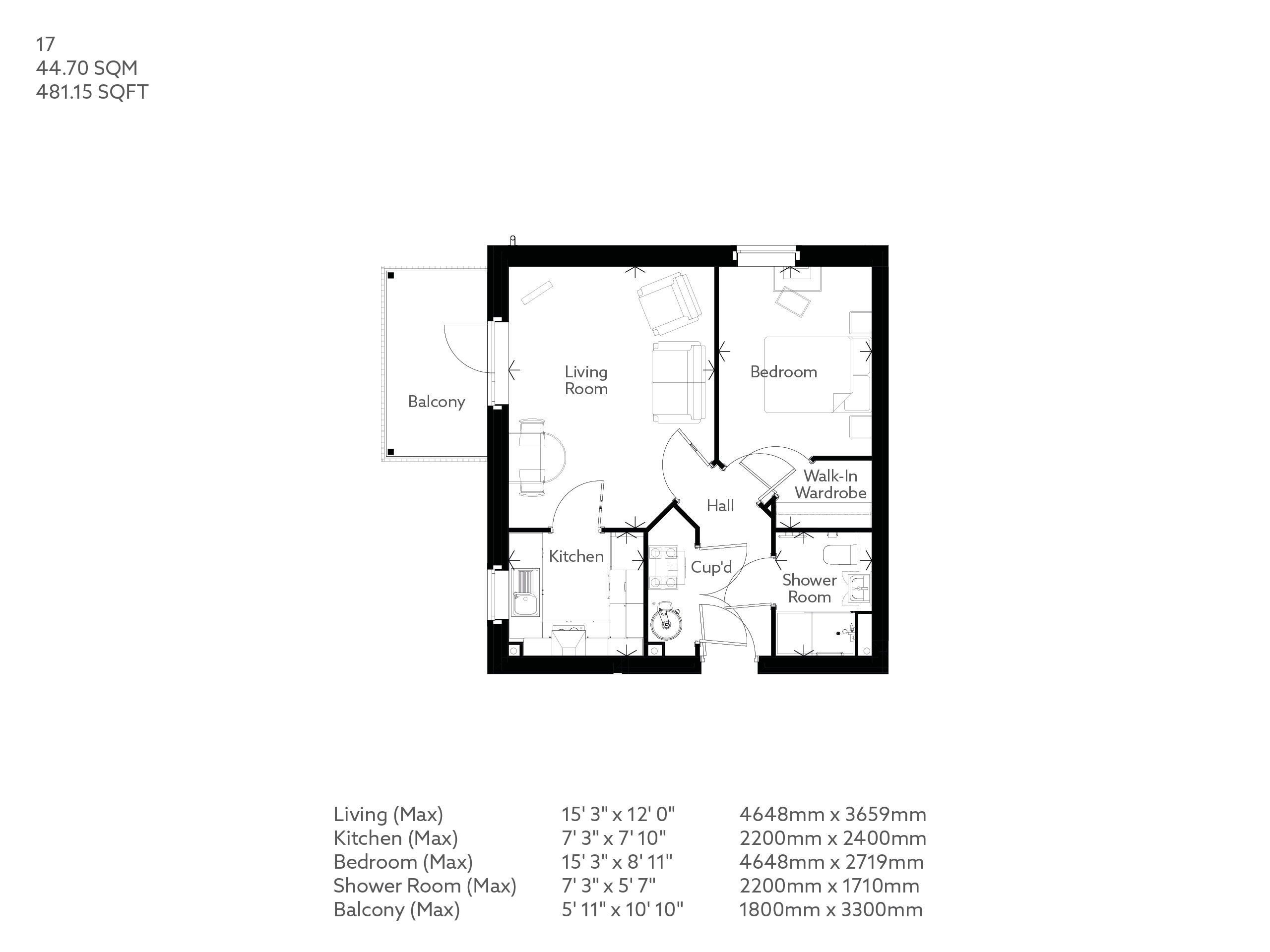 1Bed Retirement Apartment Blandford St Mary PROPERTY 17 Stour Gate