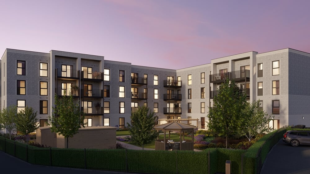 Artist impression - garden at dusk