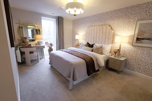 a bedroom with two beds