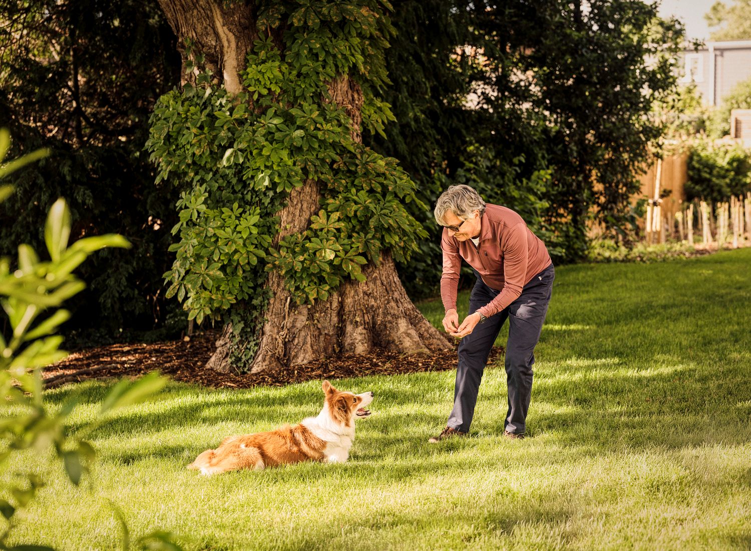 Outside with dog 