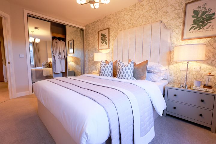a bed in a room