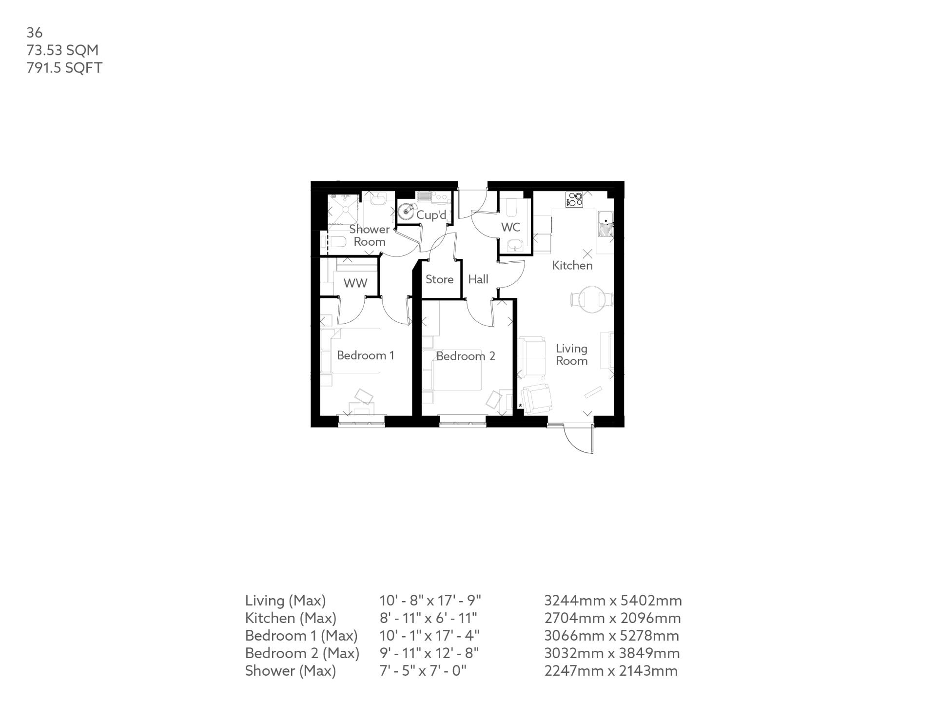 2Bed Retirement Apartment Olney Property 3 Penny House McCarthy