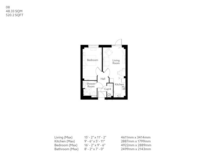 1Bed Retirement Apartment Olney Property 8 Penny House McCarthy Stone