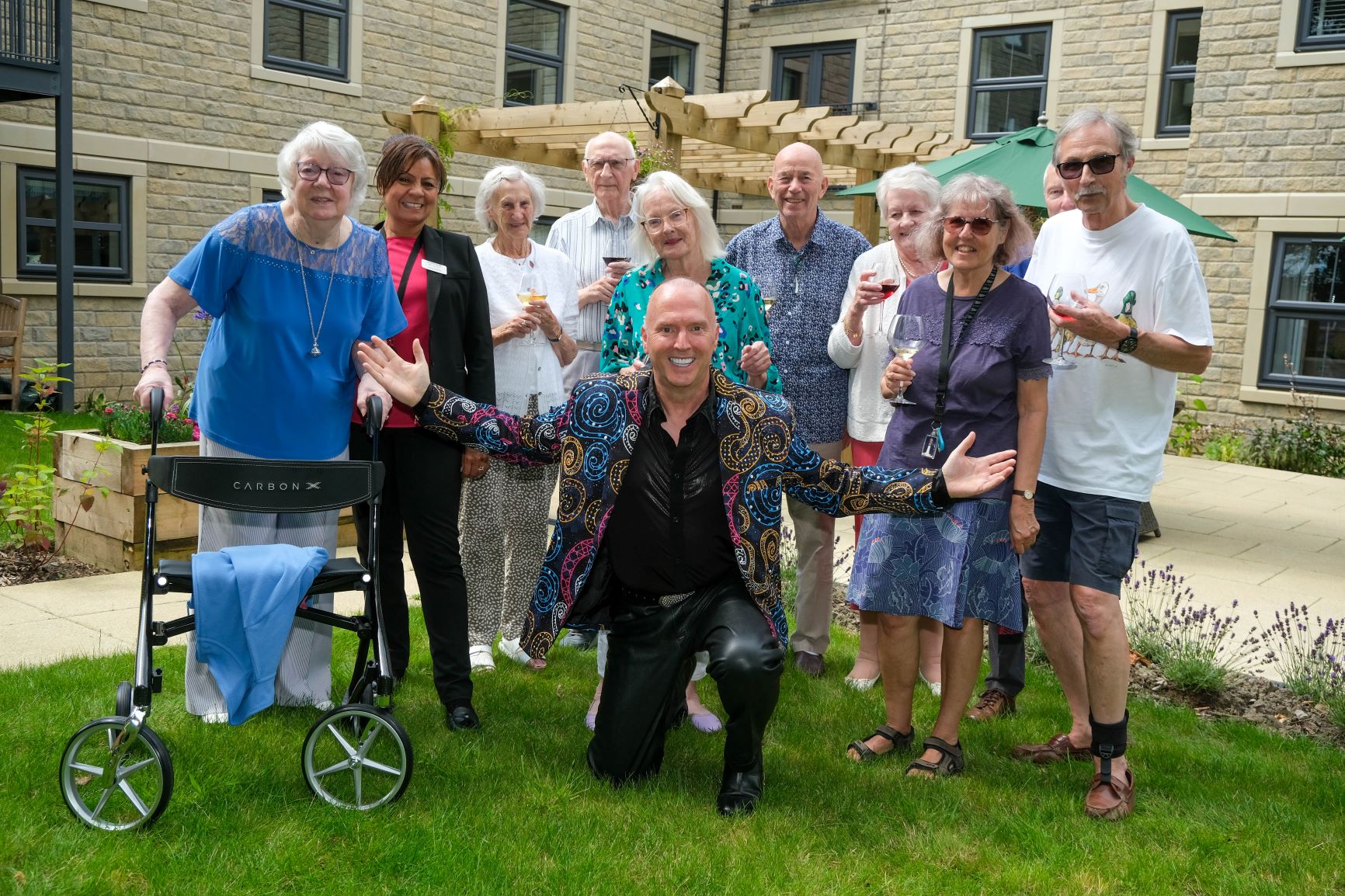 a group of people posing for a photo