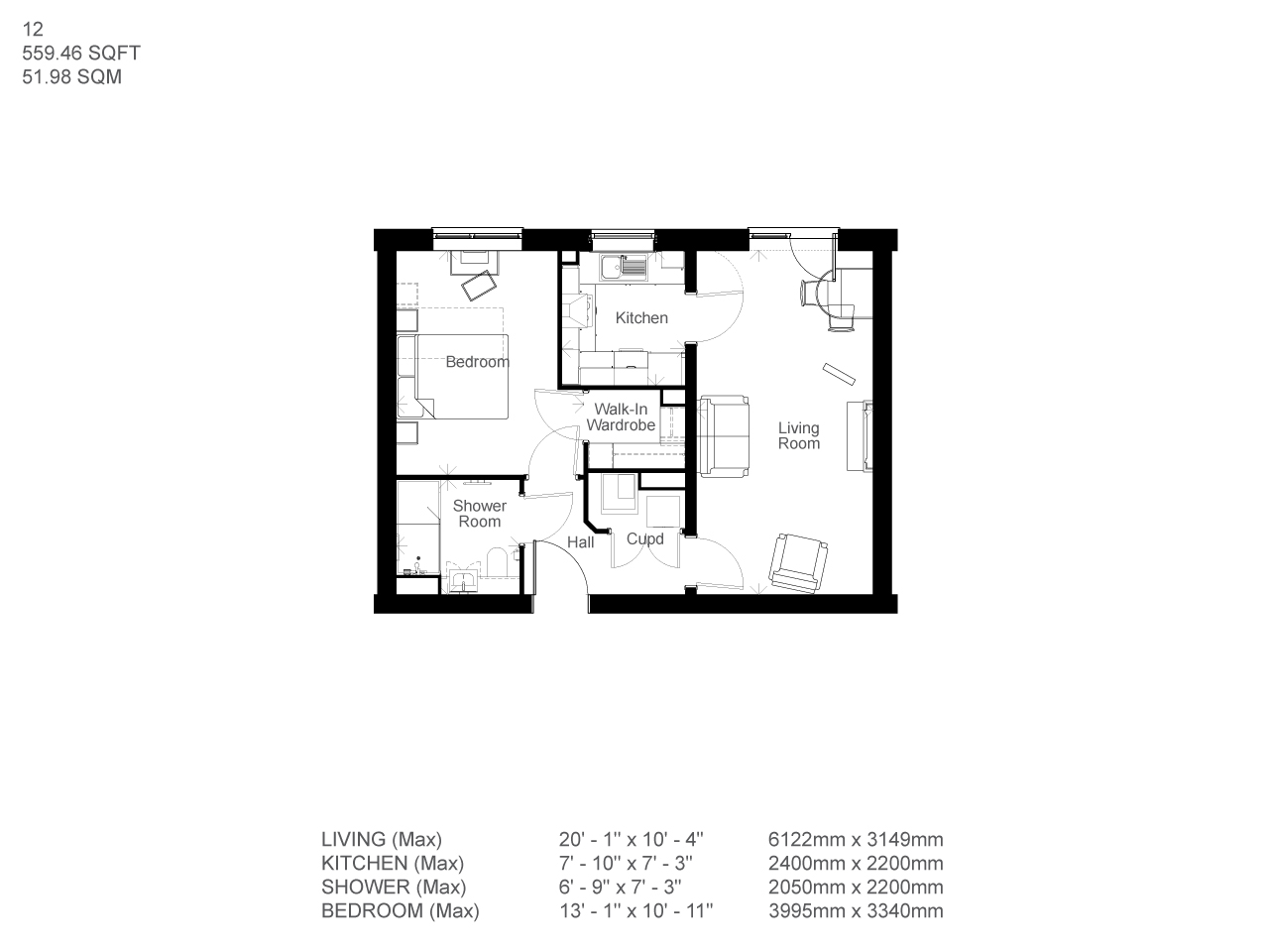 1Bed Retirement Apartment Great Cambourne Property 12 Uplands