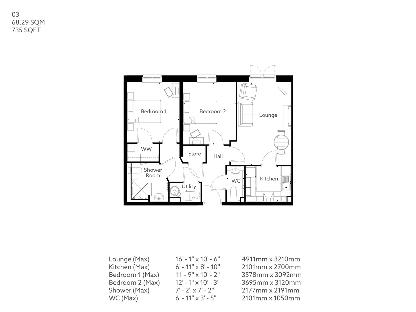 2-Bed Retirement Apartment Macclesfield | Property 03 | John Percyvale