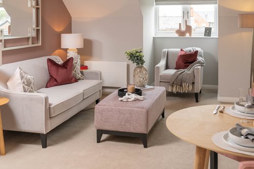 a living room with a couch and a coffee table