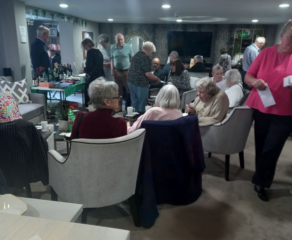 a group of people in a room