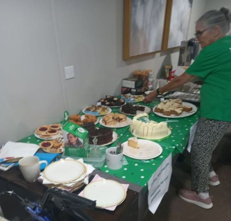 a person preparing food on a table