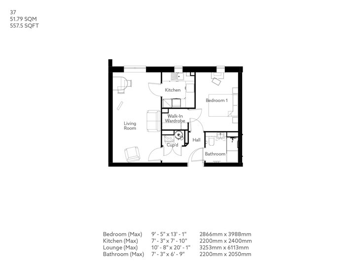1Bed Retirement Apartment Middlewich Property 37 Roman Court McCarthy Stone