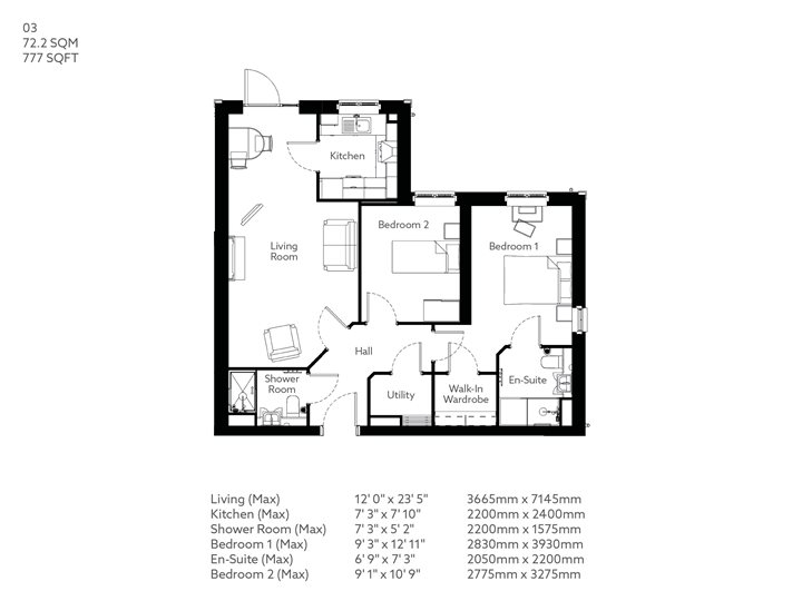 Symonds Grange Floor Plan Apartment 3