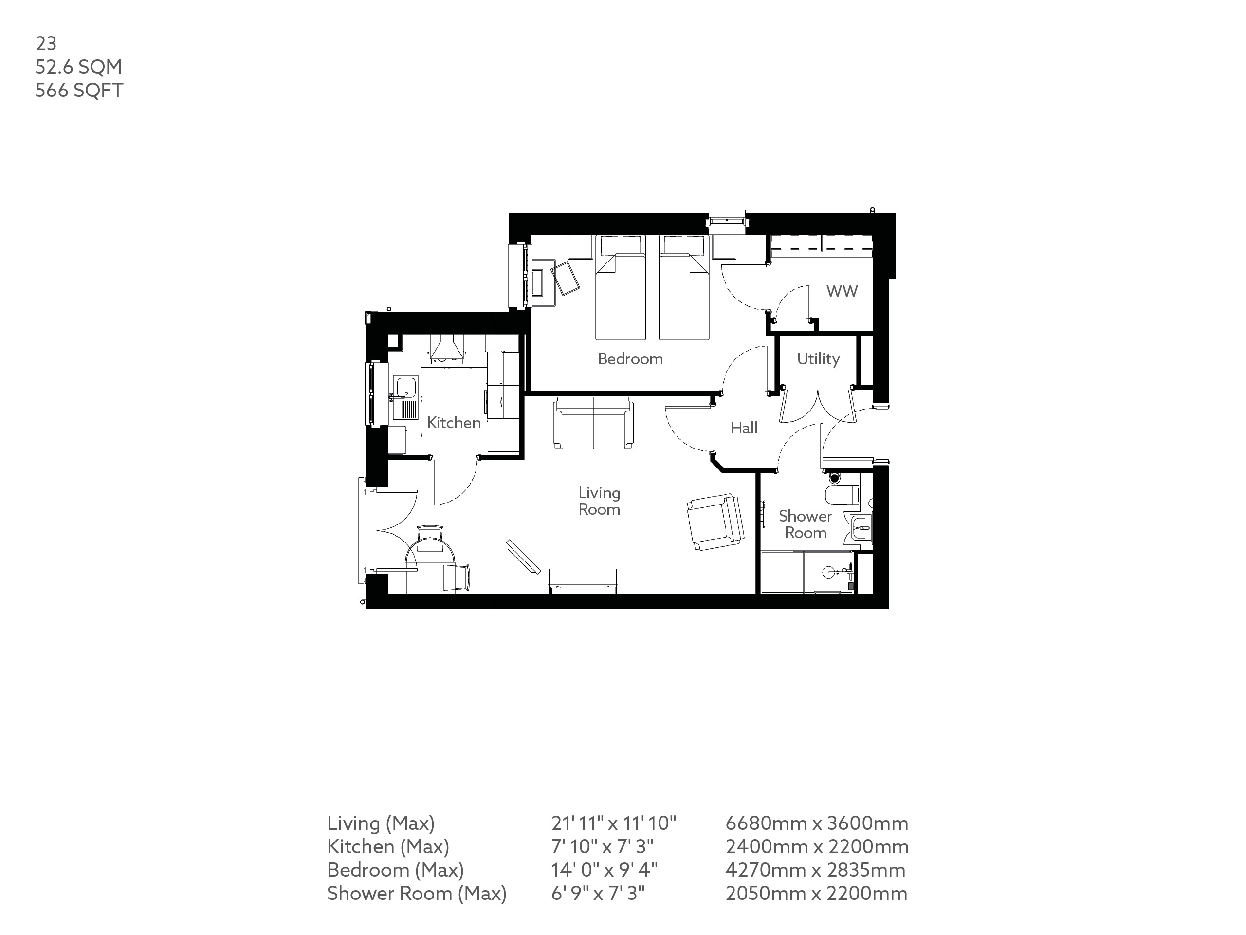 1 Bed Retirement apartment Willaston Property 23 Symonds Grange