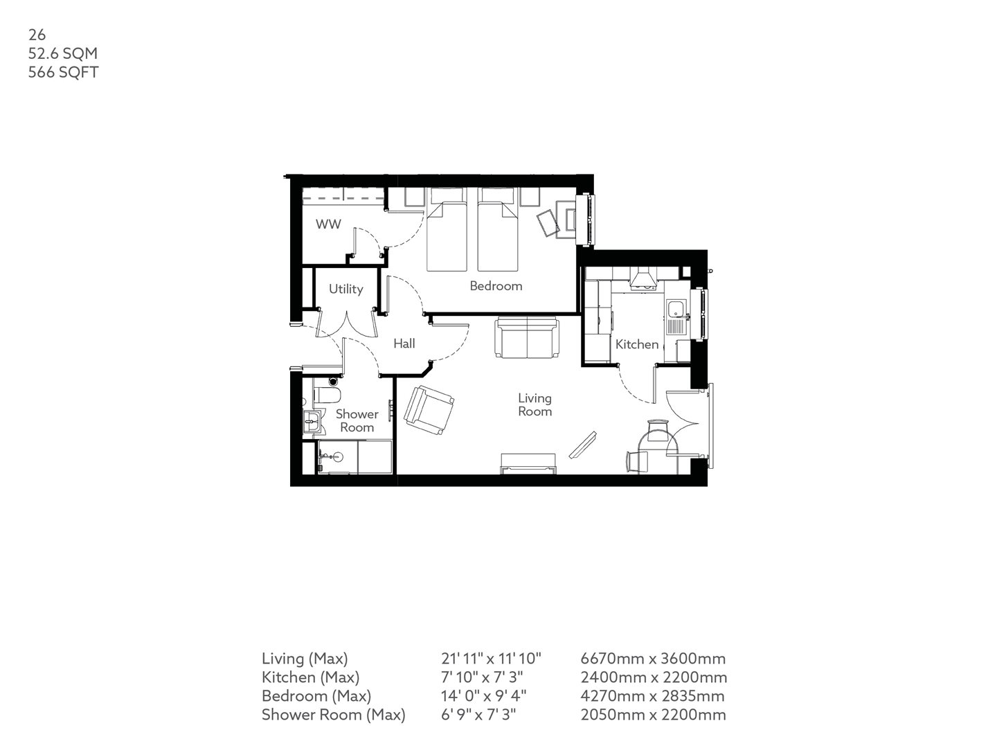 1 Bed Retirement apartment Willaston | Property 26 | Symonds Grange