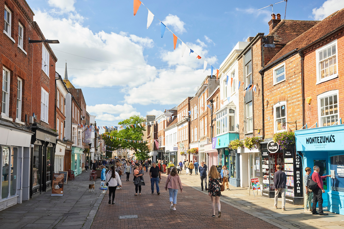 people walking on a street