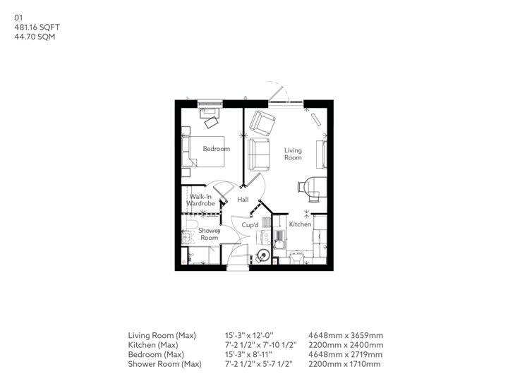 1Bed Retirement Apartment Cullompton PROPERTY 01 Foxglove Place
