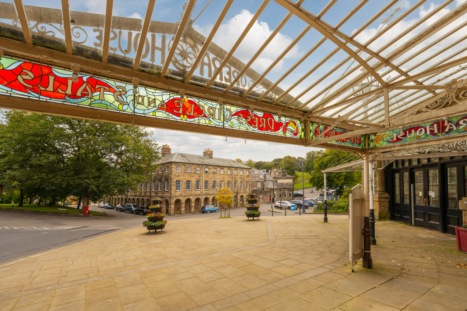 a large building with a large glass roof