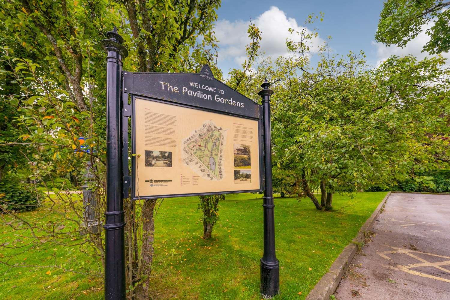 a sign on a path