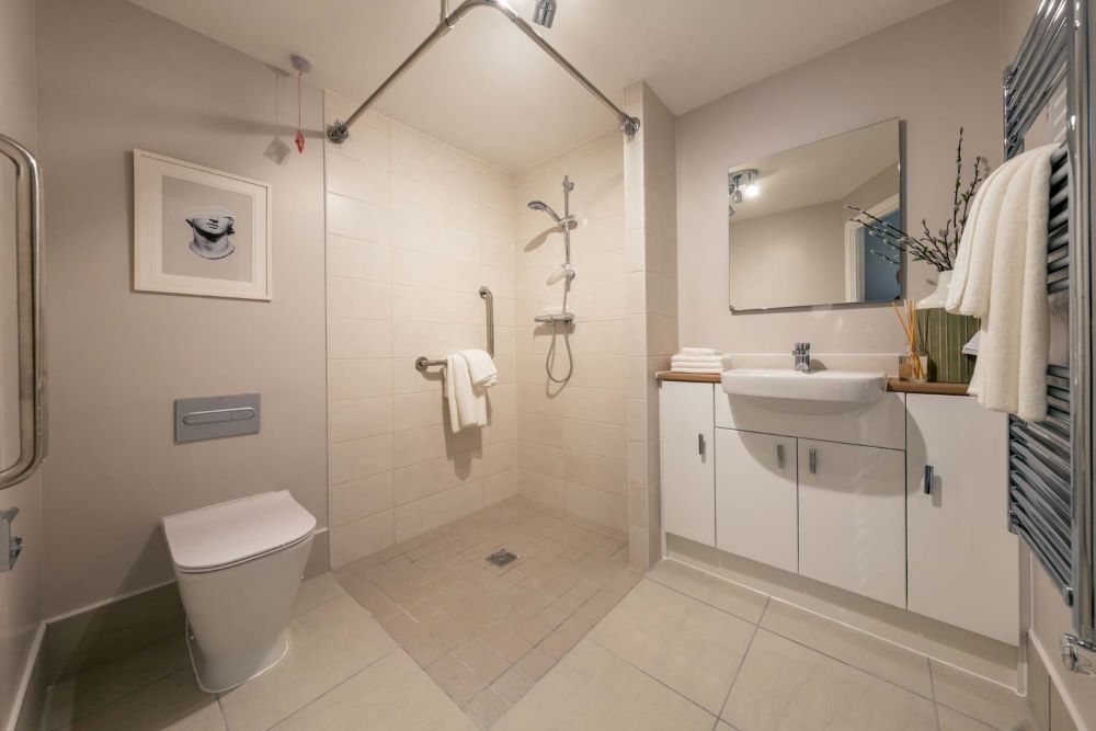 a bathroom with a toilet and sink