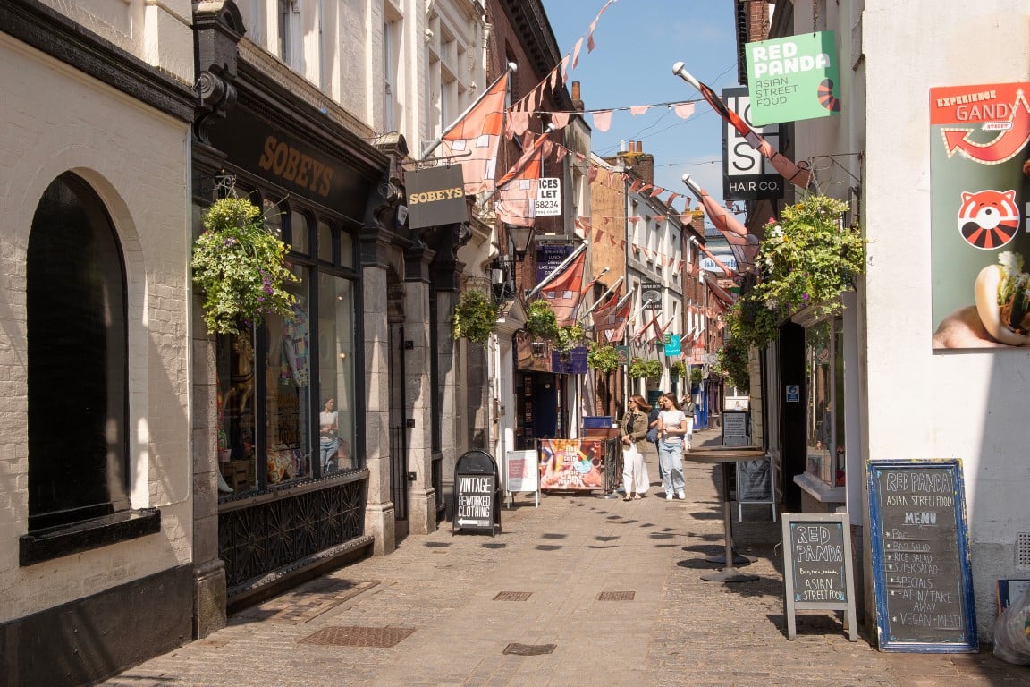 people walking on a street