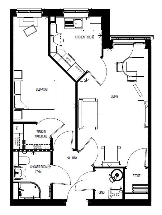1Bed Retirement Apartment Bridport PROPERTY 34 Gordon Court