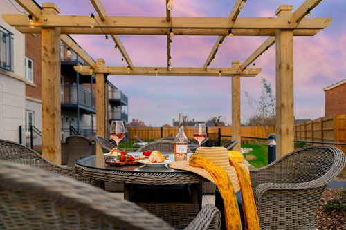 Casterbridge Court patio sunset