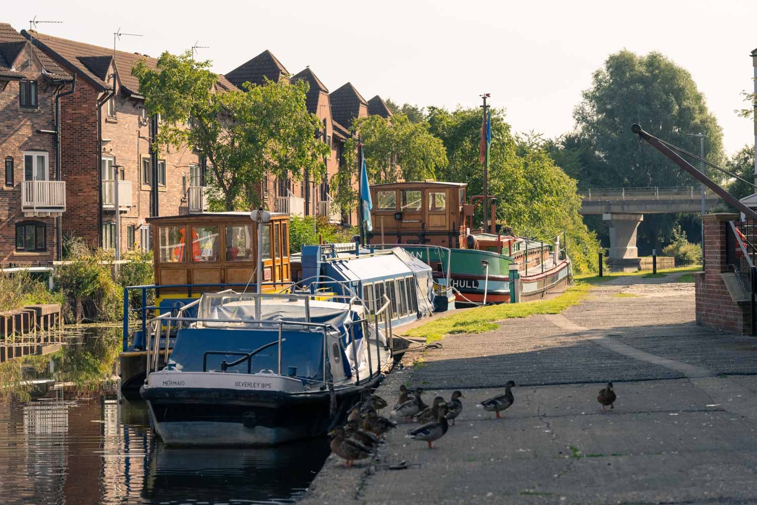 a boat docked at a dock