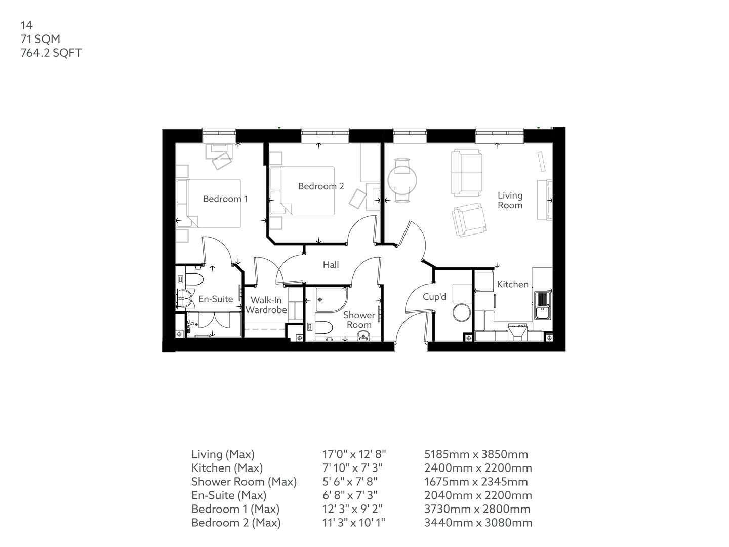 2Bed Retirement Apartment Great Dunmow Property 14 Stane House
