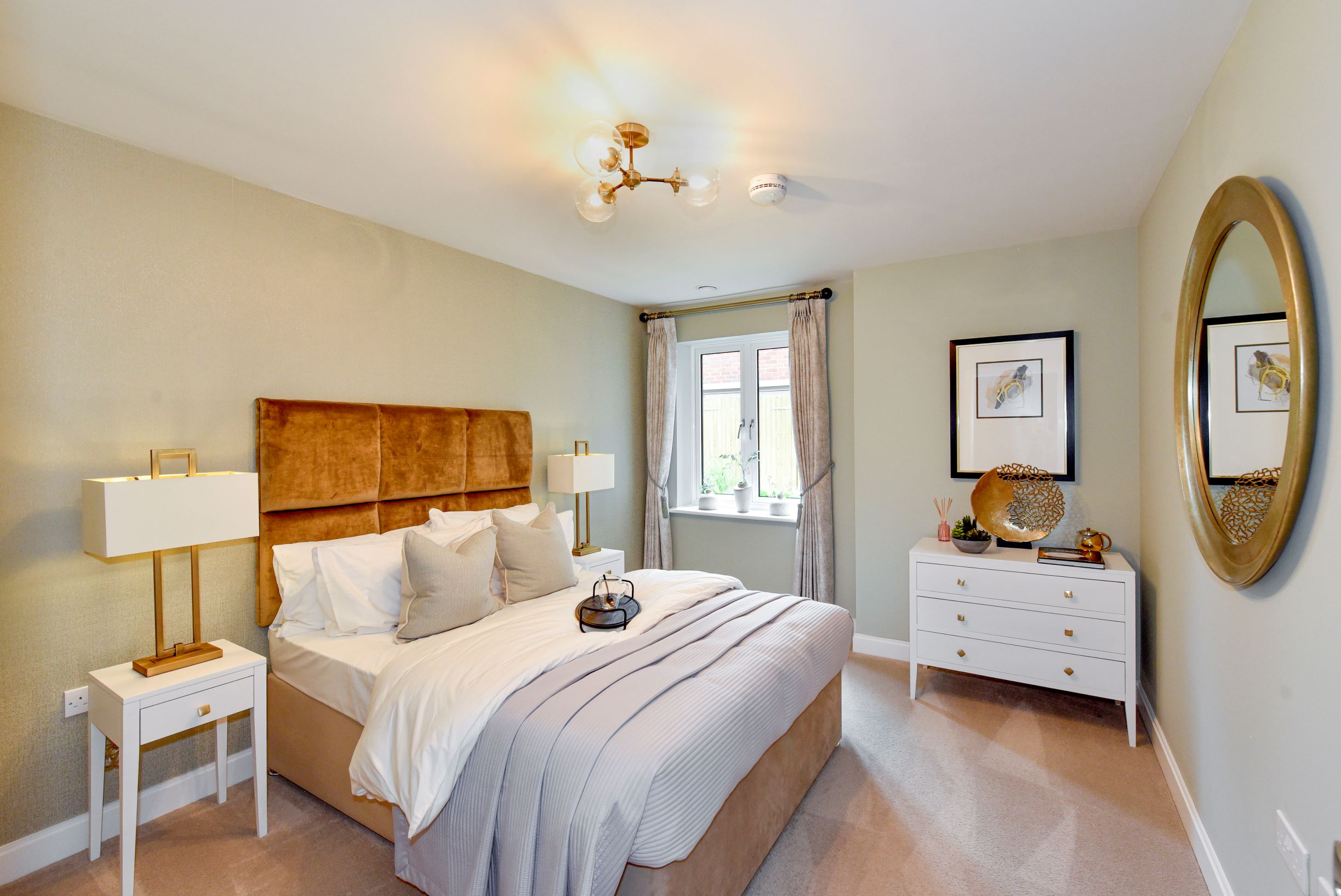 a bedroom with a large bed