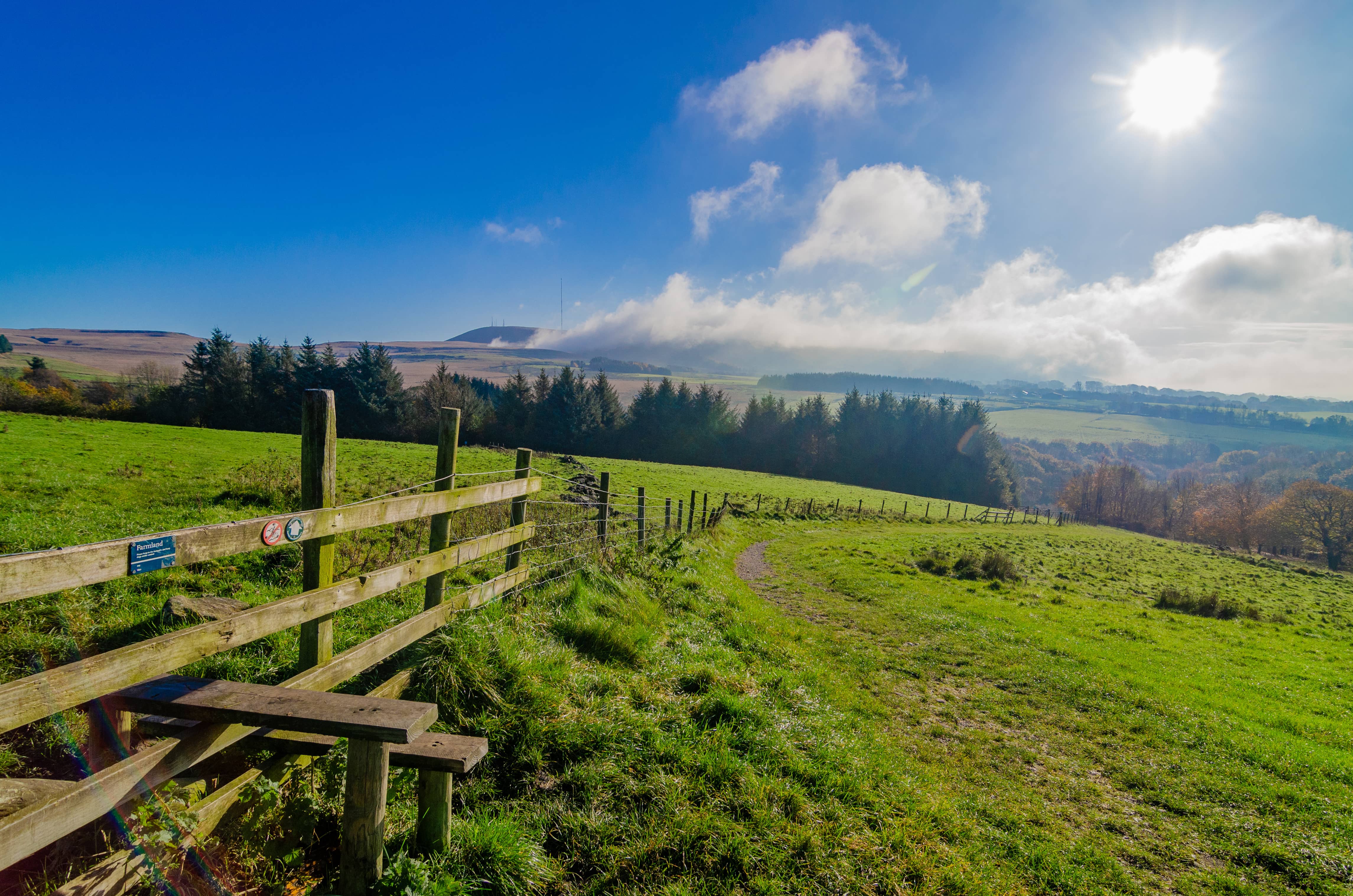 Cloud and mist over Winter Hill and Rivington Pike, West Pennine Moors
