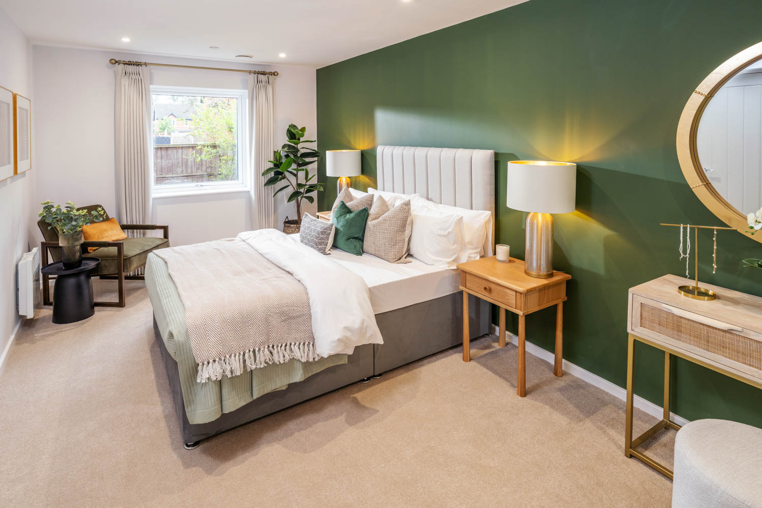 a bedroom with a large bed