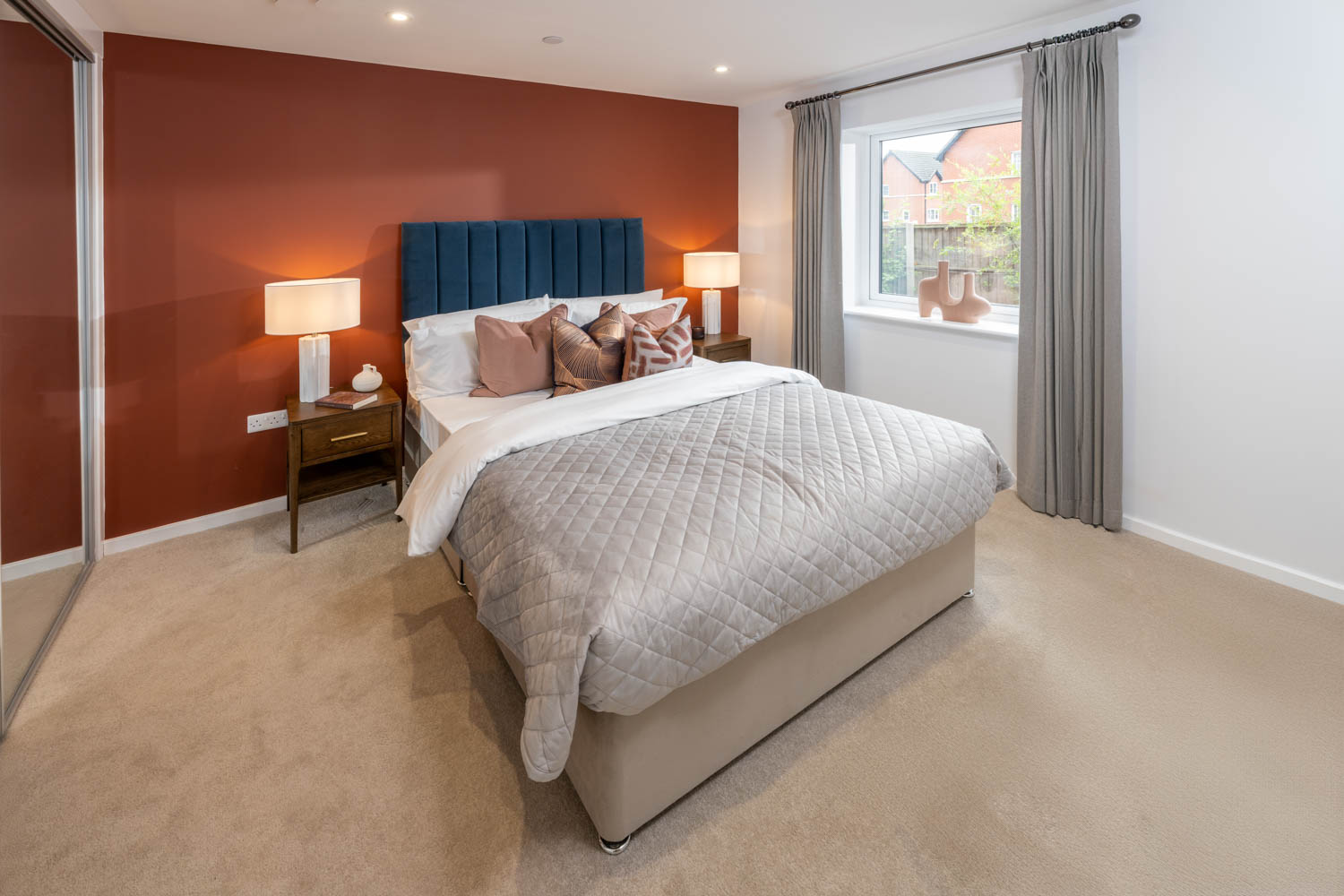 a bedroom with a large bed