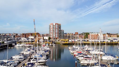 a marina full of boats