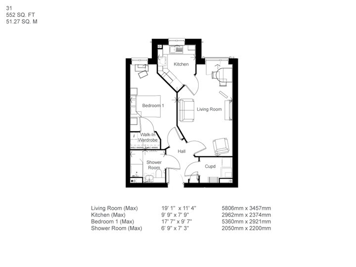 1Bed Retirement Apartment Purbrook Property 31 Shilling Place