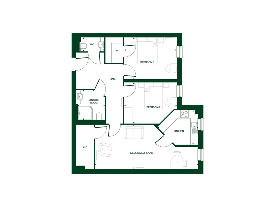 2Bed Retirement Apartment Knebworth Property 21 Lowe House