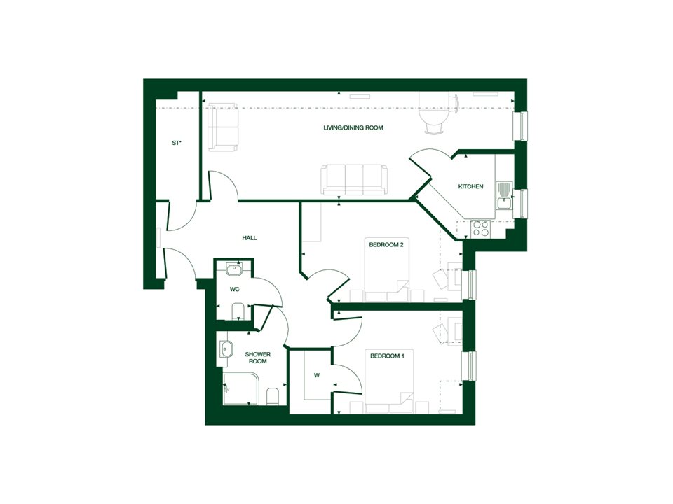 2Bed Retirement Apartment Knebworth Property 36 Lowe House
