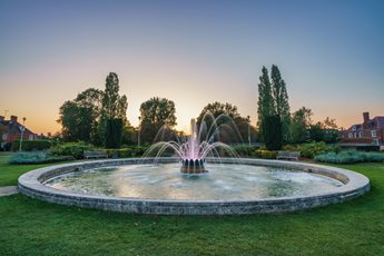 a fountain in a park