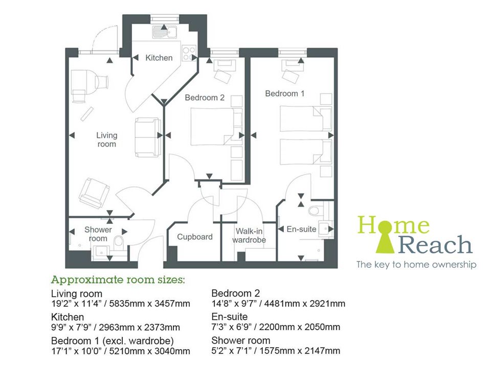 2Bed Retirement Apartment Tenterden Property 32 View Flat Oak