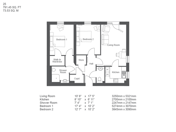 2Bed Retirement Apartment Market Harborough Property 25 Elizabeth Place McCarthy Stone