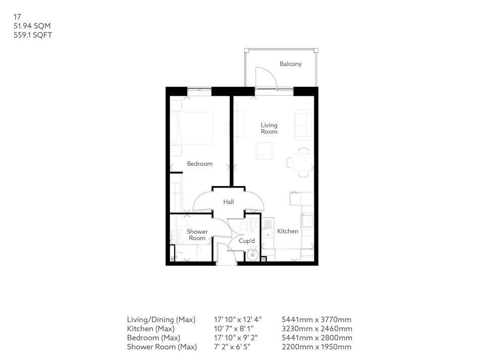 1 Bed Retirement apartment Maghull Property 17 Poppy Grange