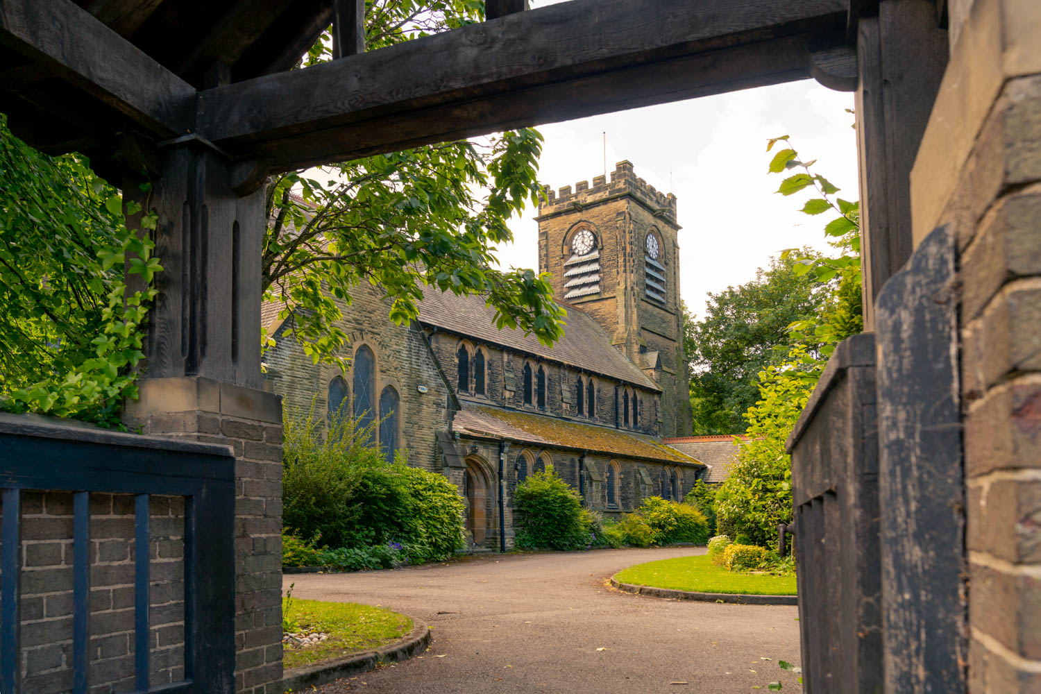 a clock tower on a stone building