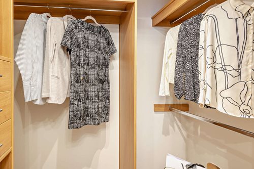 a closet full of clothes