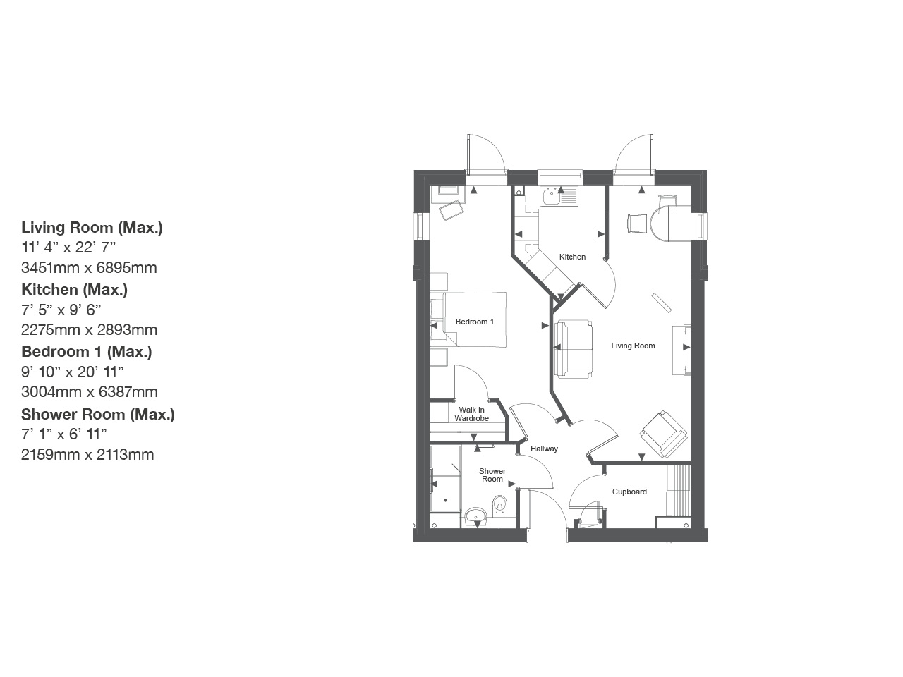 1Bed Retirement Apartment Melksham Property 9 Meadowsweet Place