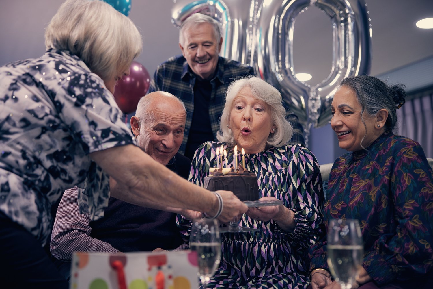 a group of people around a table