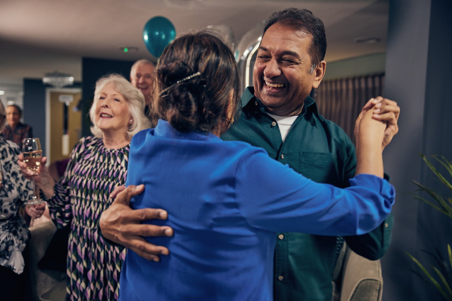 a man and woman dancing