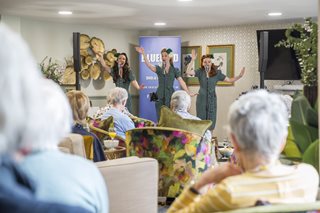 a group of people in a room